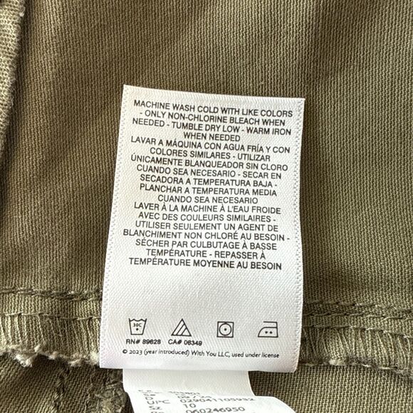 Jessica Simpson Pants Women 10 Green Flat Front Cargo Pant NWT Adjustable Hem - Picture 8 of 11